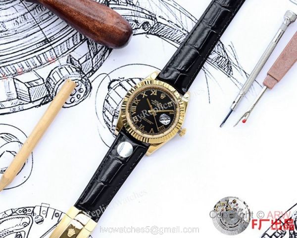 NEW UPGRADED Rolex Datejust II 41mm Men Watches Roman Markers Leather Strap 7