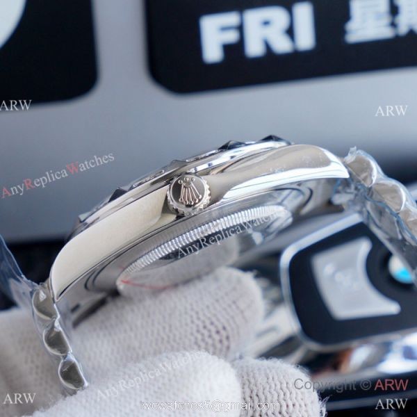 High Quality Replica Rolex Day Date II Iced Out Silver Dial Watches 41mm 7