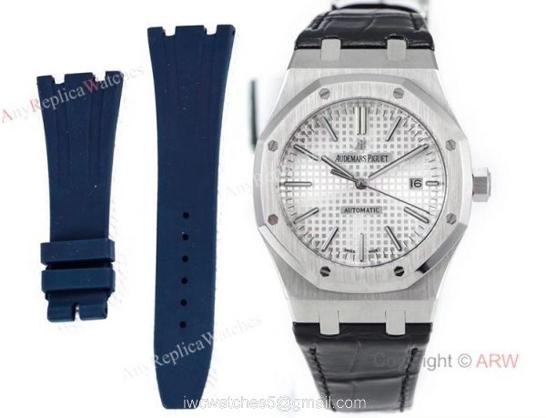 OM Factory New Upgraded Swiss Knockoff Audemars Piguet Royal Oak Silver Dial Mens Watch 7