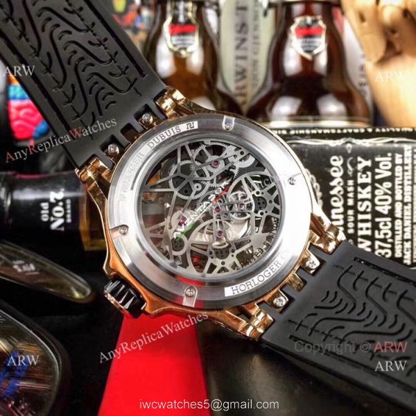 New Copy Roger Dubuis Excalibur Automatic Skeleton Watch Rose Gold Diamond 7