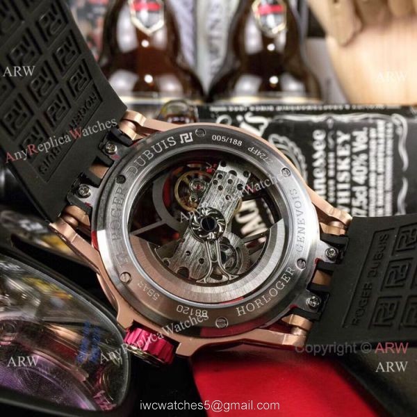 Roger Dubuis Excalibur Spider Rose Gold Skeleton Watches Replica 7