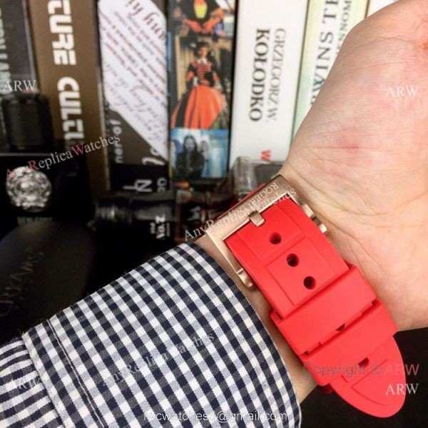 New Style Roger Dubuis Excalibur Lamborghini Huracan Watches Rose Gold Red Rubber Strap 7