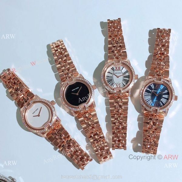 Copy Roger Dubuis Velvet Quartz Watches Rose Gold Black Dial 7