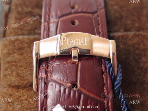 Swiss Replica Mens Piaget Emperador Rose Gold Silver Dial Automatic Watch 7