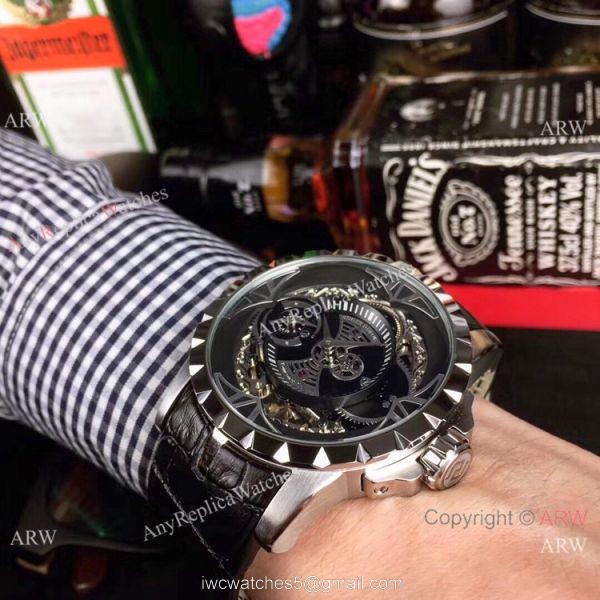 Copy Roger Dubuis Excalibur Quatuor Watches SS Blue Dial 7