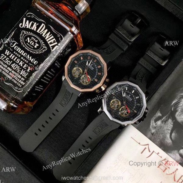 Replica Corum Admirals Cup Double Flying Tourbillon Black Dial Corum Watch 7
