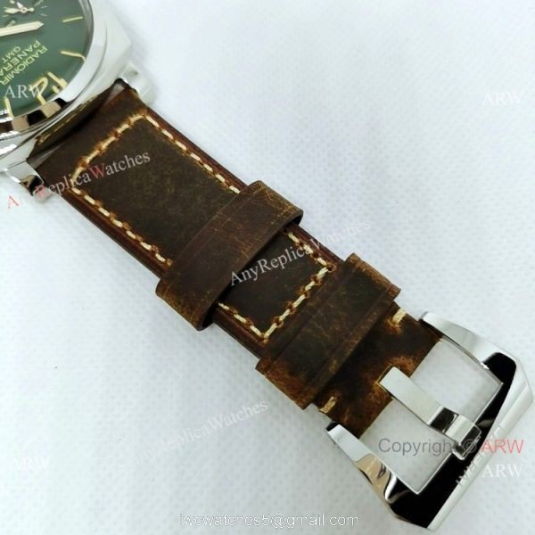 Copy Panerai Radiomir GMT Power Reserve PAM999 Watch SS Dark Green dial 7