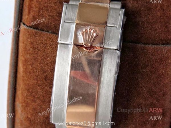 Best VR Factory Replica Rolex GMT Root Beer Real 18k Two Tone Rose Gold Swiss Watch 7