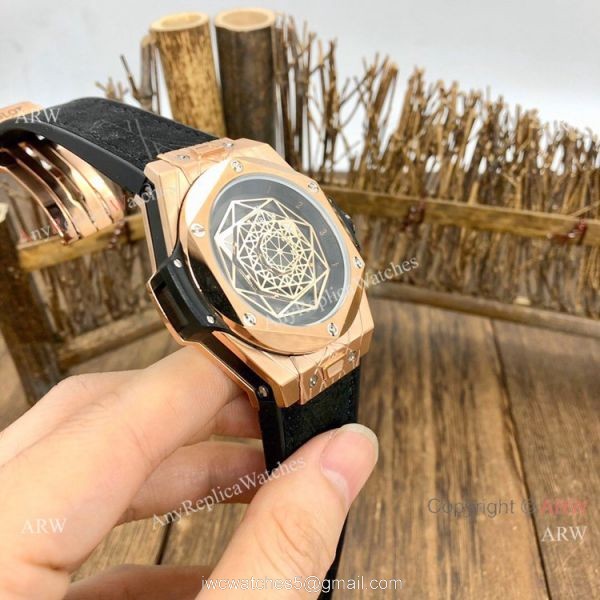 Top Quality Hublot Big Bang Sang Bleu II Watches Black Face Rose Gold 7