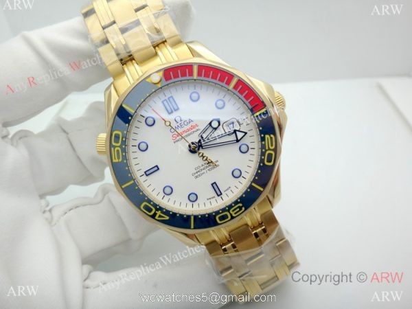 New Copy Omega Commanders 007 James Bond Yellow Gold Men Watch 7