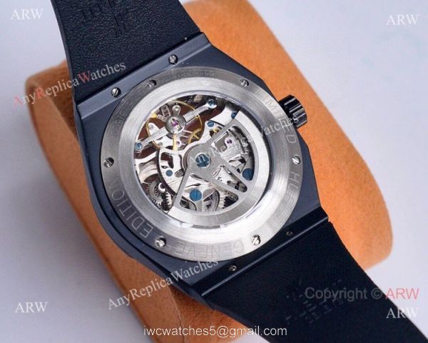Copy Hublot Classic Fusion Skeleton All Black Watches Automatic 7