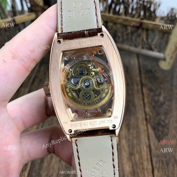 Franck Muller Cintree Curvex Skeleton Rose Gold Diamond Watches Best Replica 7
