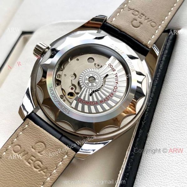Best Quality Omega Seamaster Aqua Terra Copy Watches Brown Leather Strap 7
