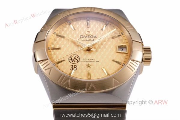 (VS) Swiss Replica Omega Constellation Gold Face Mens Watch New Dial 7