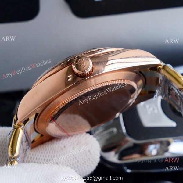 High Quality Replica Rolex Oyster Perpetual Day-Date Watch Rose Gold Meteorite Dial 7