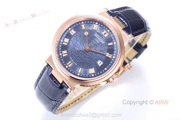 Swiss Replica Breguet Marine 5517 Blue Dial Watch For Men 7