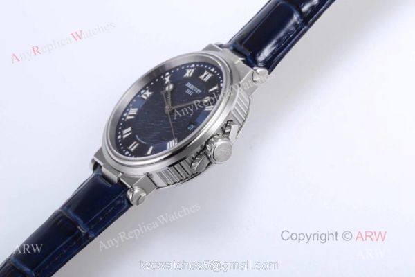 Swiss Replica Breguet Marine 5517 Blue Dial Stainless Steel Watch 40mm 7