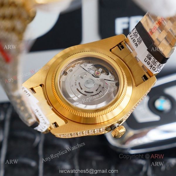 Gold Rolex Oyster Perpetual Datejust With Diamonds 41mm Replica Watch 7