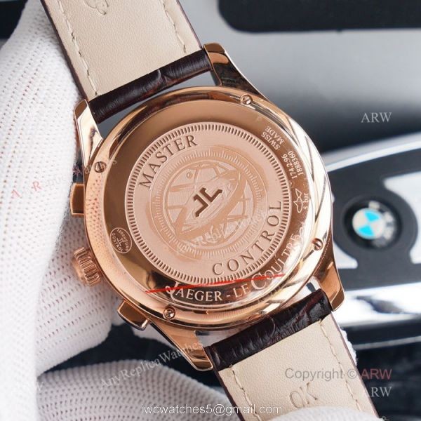 Swiss 7750 Jaeger Lecoultre Master Chronograph Rose Gold Replica Watch 40mm 7