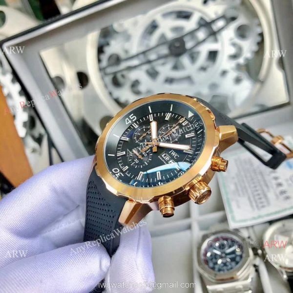 Fake IWC Schaffhausen Aquatimer 43mm Watches White Dial Rubber Strap 7