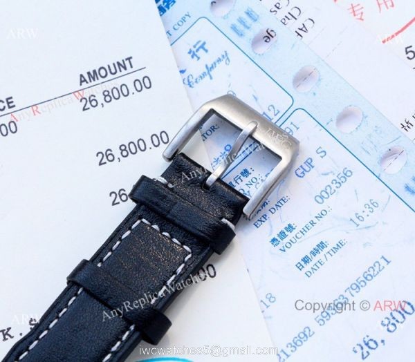 New IWC Mark XVIII Replica Watches Blue Dial Leather Strap 7