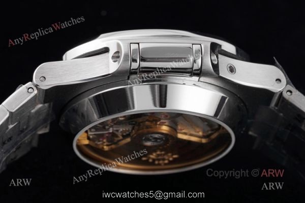 New Swiss Replica Patek Philippe Nautilus Silver Case White Dial Chronograph Watch 7
