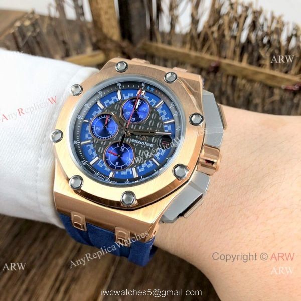 Copy Audemars Piguet Michael Schumacher Rose Gold Black Bezel Watches 7