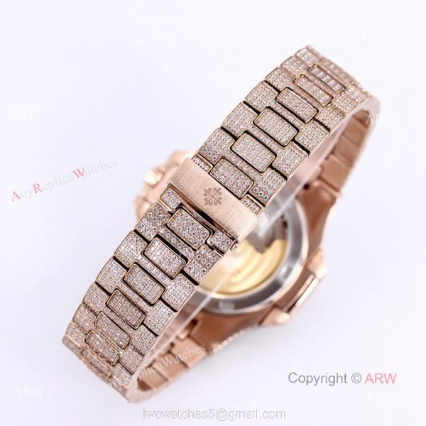 5719 Patek Philippe Nautilus Bust Down Rose Gold Replica Watch 40mm 7