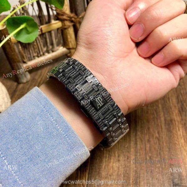 Knockoff Audemars Piguet Royal Oak Black Diamond Watches 42mm 7