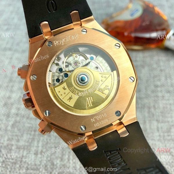 Replica Audemars Piguet Royal Oak Automatic Men Watches Rubber Strap 7