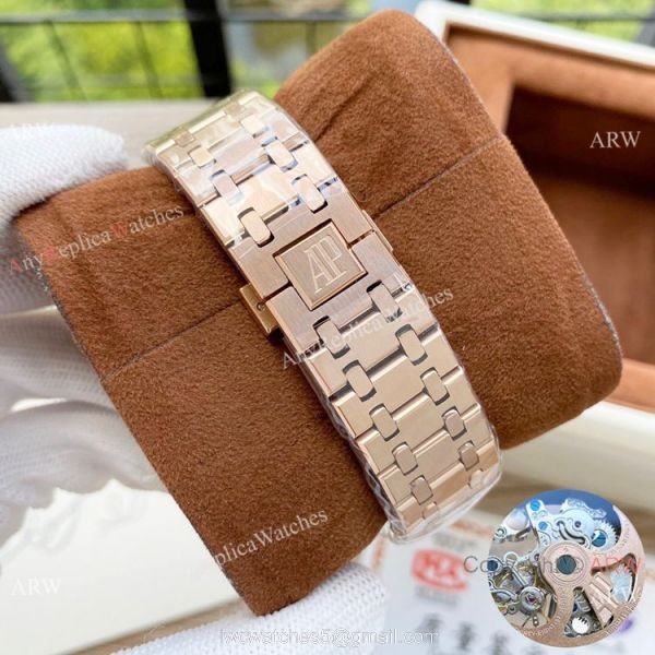 Copy Audemars Piguet Royal Oak Skeleton Watches Rose Gold 7