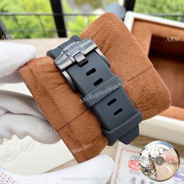Copy Audemars Piguet Moonphase Watches Black Steel Case 7