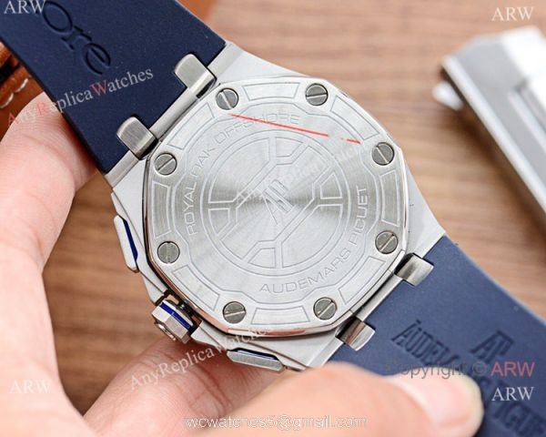 New Copy Audemars Piguet Royal Oak Chronograph Watches Rose Gold and Blue 7