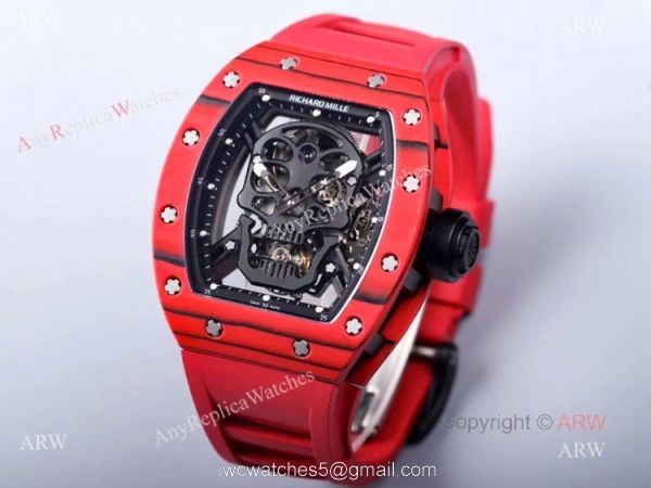 Red Skull Richard Mille Tourbillon RM 052 Knockoff Watch For Men 7