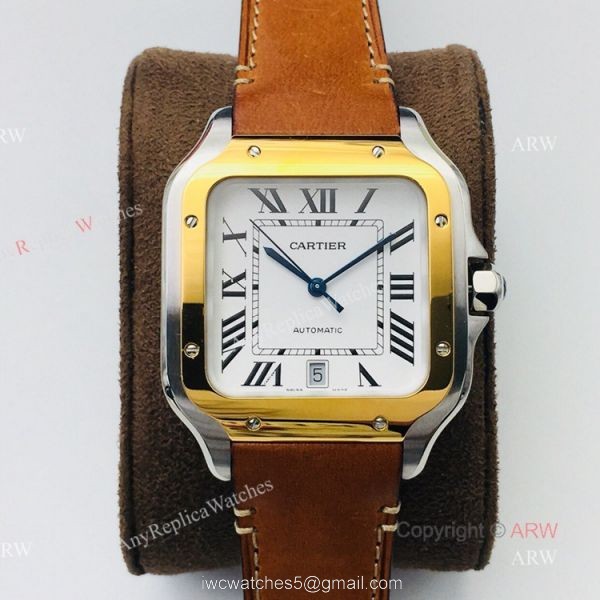 1:1 Copy Cartier Santos Silver Gold Best Replica Watches with SmartLink QuickSwitch Band 7