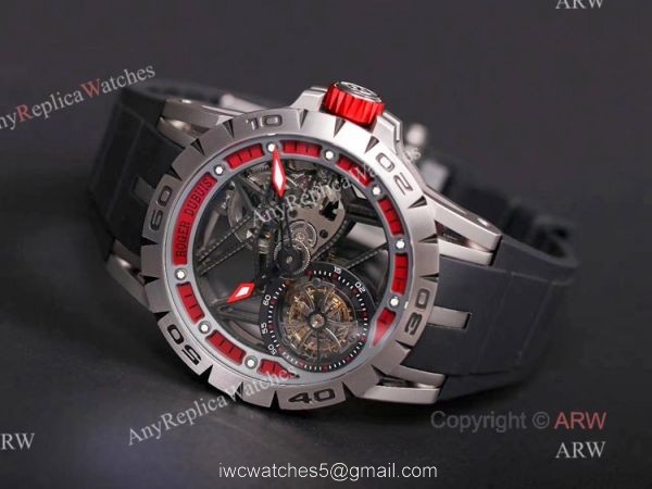 Fake Roger Dubuis Excalibur Spider Skeleton Flying Tourbillon Mens Watch 7