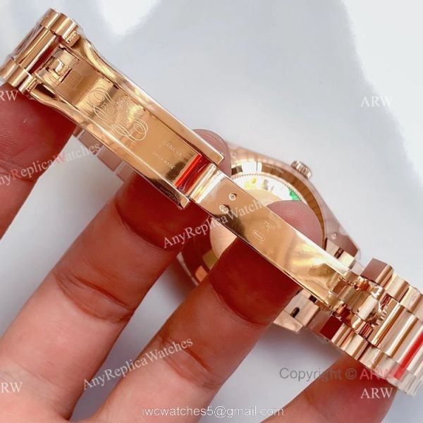 AAA Grade Replica Noob Rolex Day Date Rose Gold Swiss 3255 Automatic Watch 7