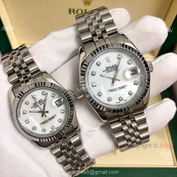 Clone Rolex Datejust Lover Watch Stainless Steel D-Red Dial 7
