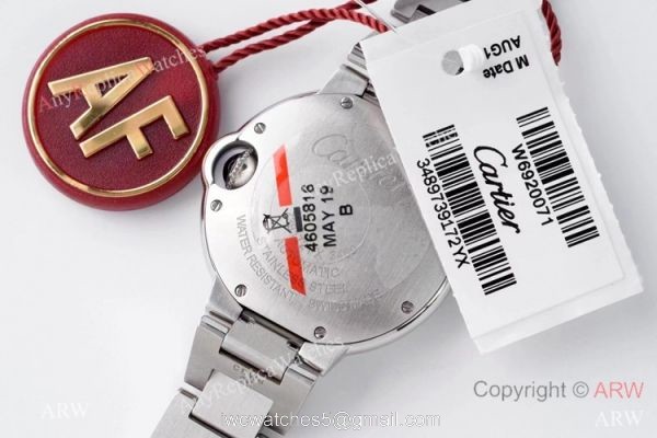 AF 1:1 Best Edition Cartier Ballon Bleu 33mm Replica Watch Stainless Steel 7