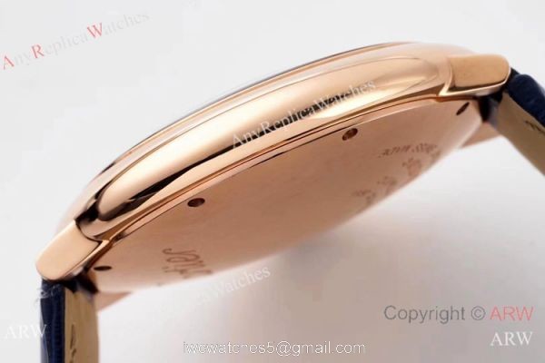 Swiss AAA Copy Cartier Ballon Bleu 42mm Automatic Watch Rose Gold Blue Dial 7