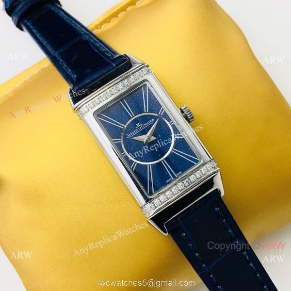 2020 Swiss Grade Jaeger-LeCoultre Reverso Duetto Watch Blue Diamond 7