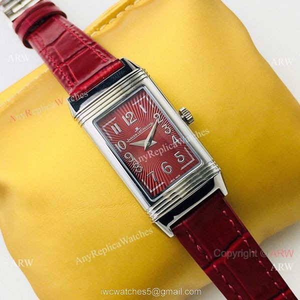 Swiss Copy Jaeger-LeCoultre Reverso Duetto Quartz Watch Lady Size Rose Red Face 7