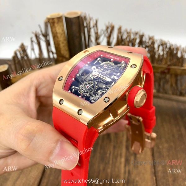Best Replica Richard Mille RM038 Rose Gold Watches Men Size 7