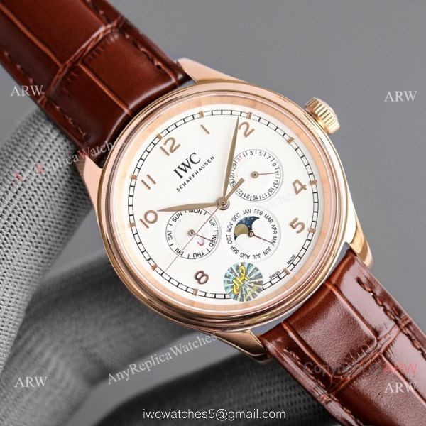 Swiss Replica IWC Portugieser Perpetual Calendar Rose Gold Watch 2020 New 7