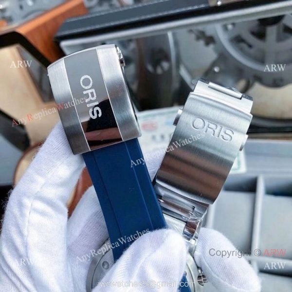 High Quality Oris Artelier Chronograph Copy Watch Blue Dial 7
