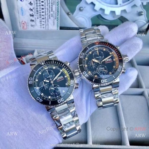 Oris ProDiver Chronograph Replica Watches Black Red 7