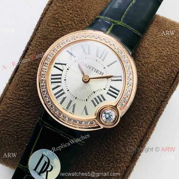 Swiss Copy Cartier Ballon Bleu De Lady Watch Rose Gold Diamond 7