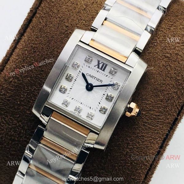 Super Clone Cartier CC 708177 Tank Francaise Lady Watch with Diamond 7