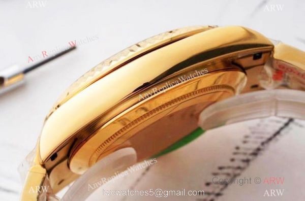 Swiss Grade 1 Copy Rolex Sky-Dweller Yellow Gold 42mm Watch 9001 Movement 7