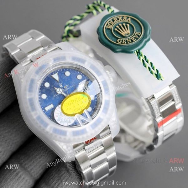 JH Factory Replica Rolex Submariner ETA2836 Watch Black Diamond Case 7